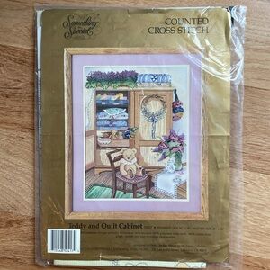 Candamar Designs Teddy and Quilt Cabinet Cross Stitch kit  NWT